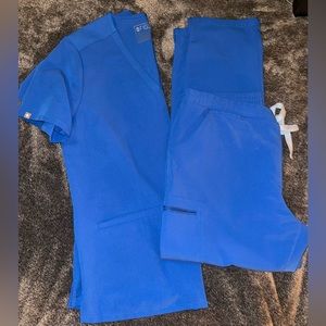 Royal Blue Figs Scrub Set